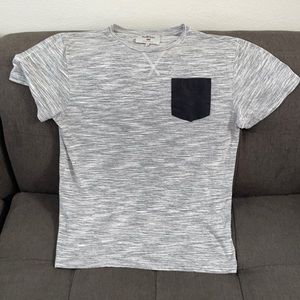 Bellfield Heather Grey Black Pocket Tee